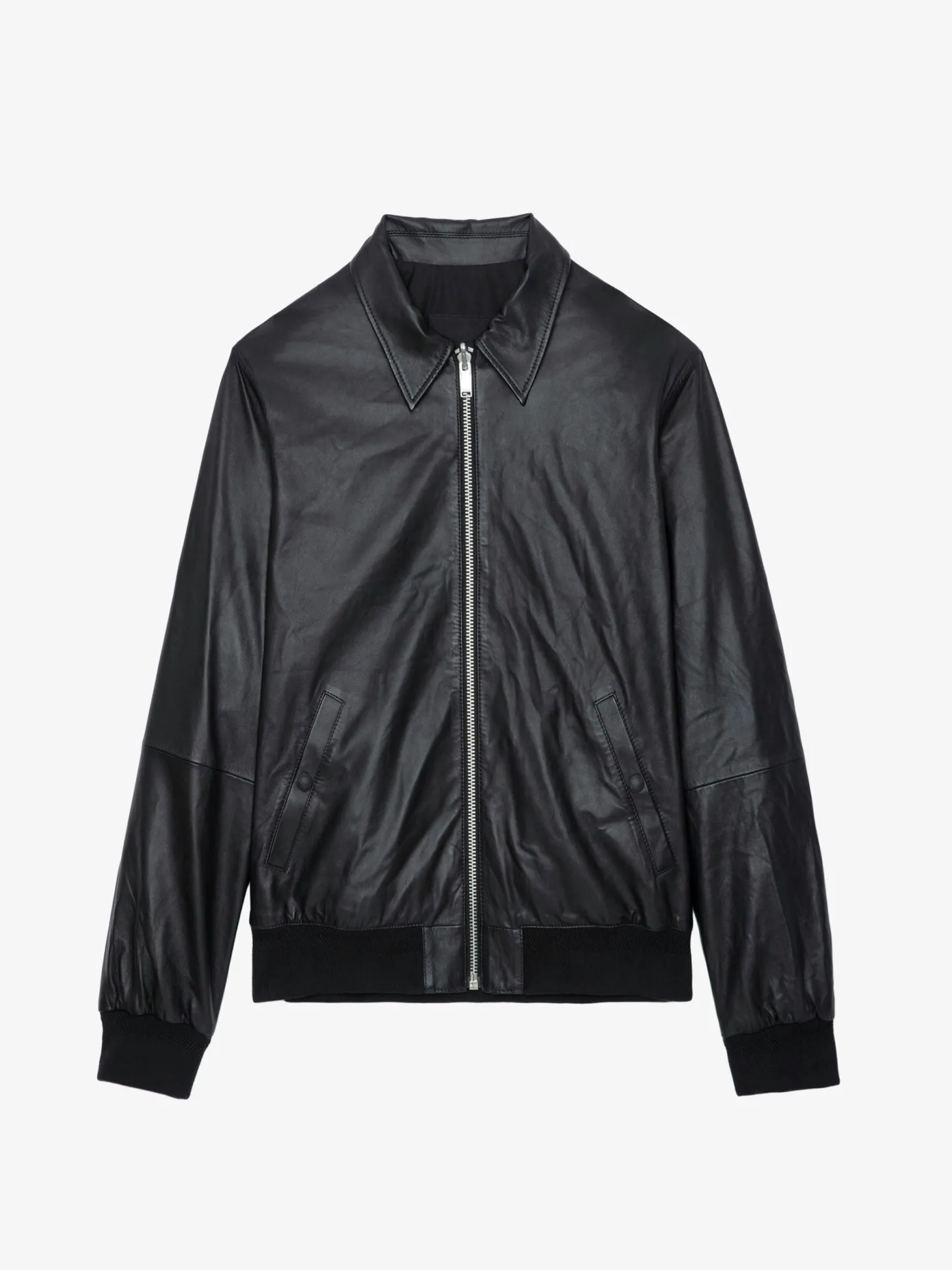Shop Zadig & Voltaire Mate Leather Jacket Black