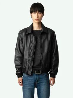Cheap Zadig & Voltaire Mate Leather JacketNEW Black