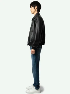 Cheap Zadig & Voltaire Mate Leather JacketNEW Black