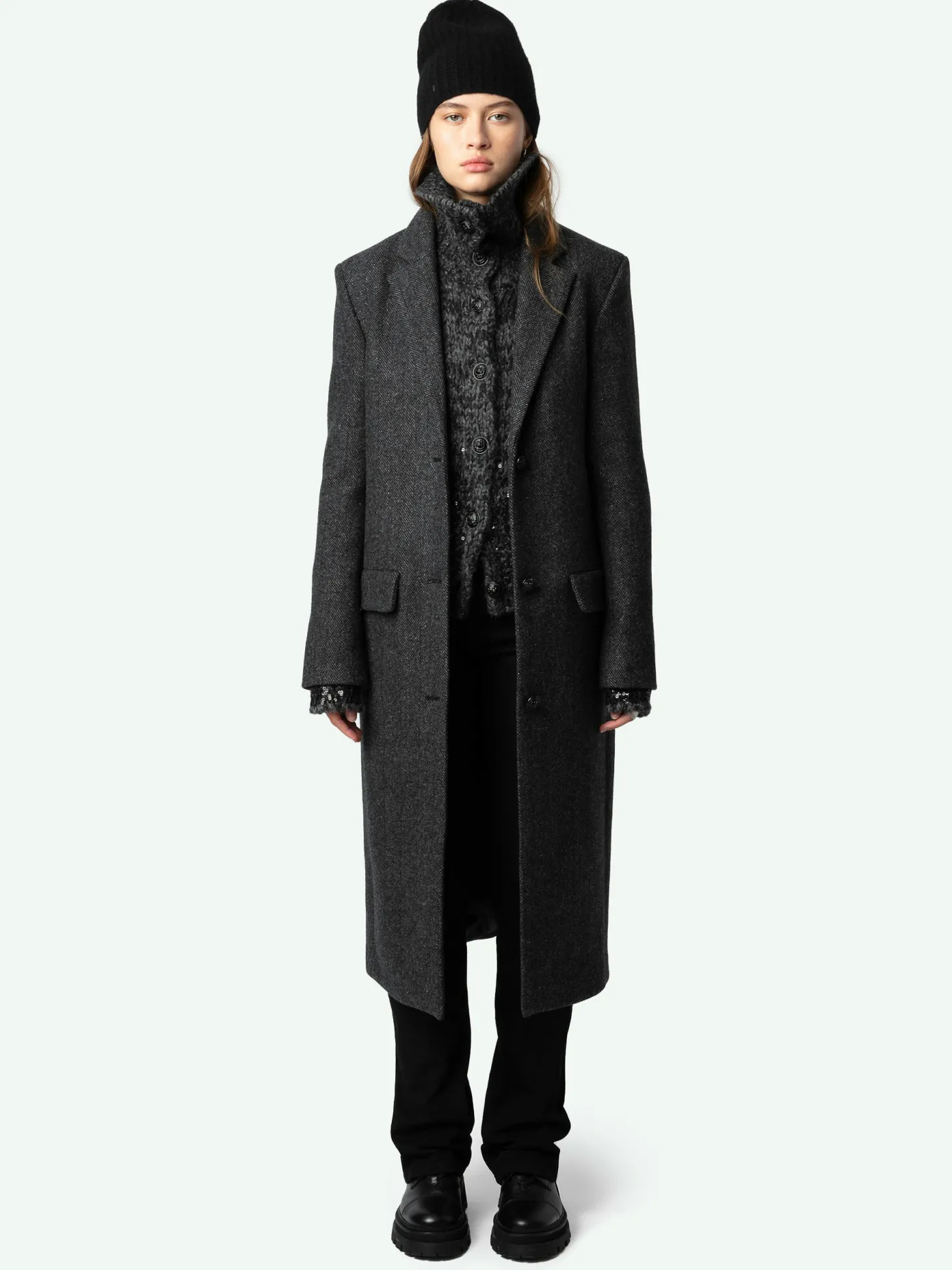 Shop Zadig & Voltaire Mio CoatNEW Anthracite