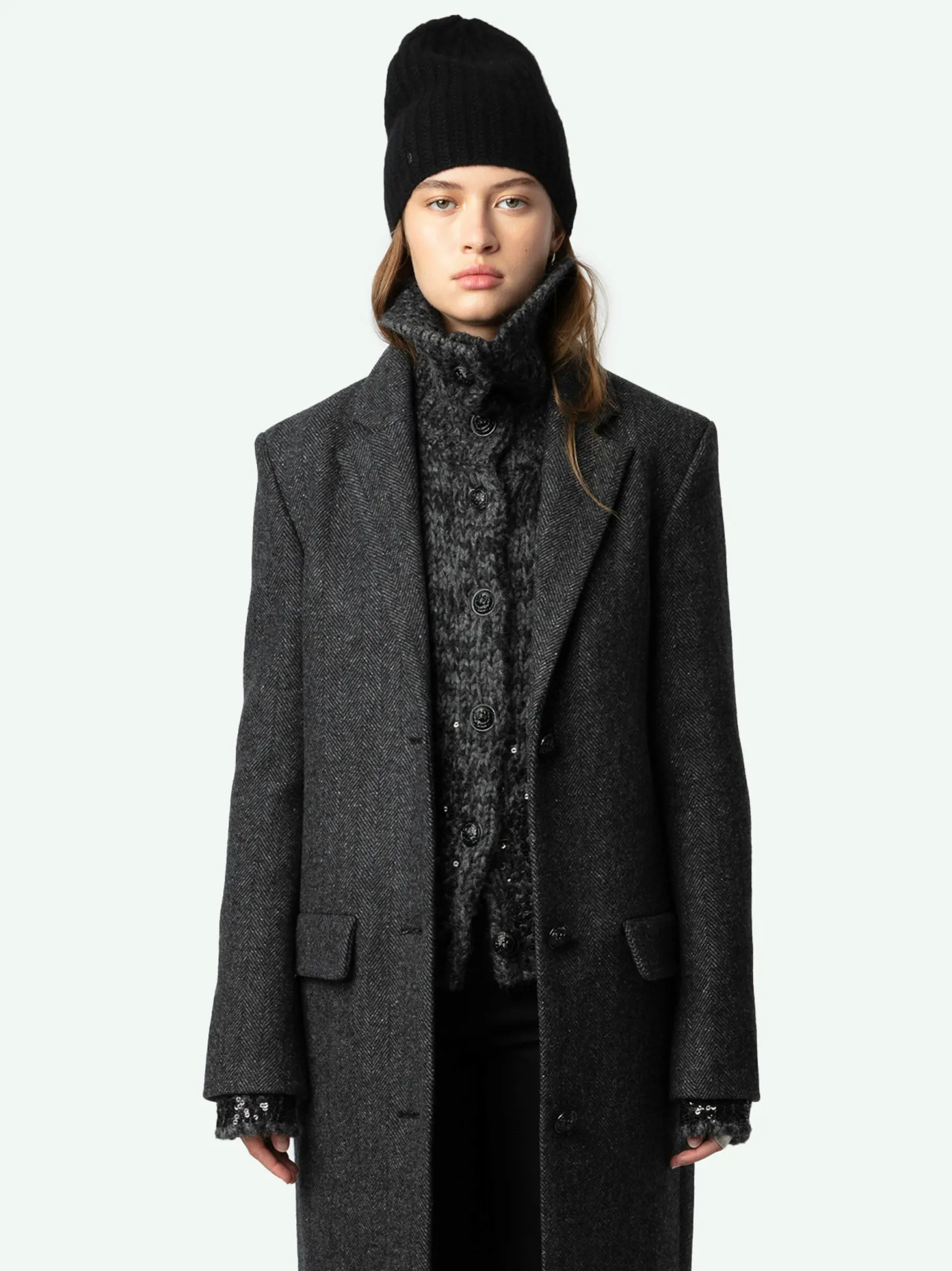 Shop Zadig & Voltaire Mio CoatNEW Anthracite