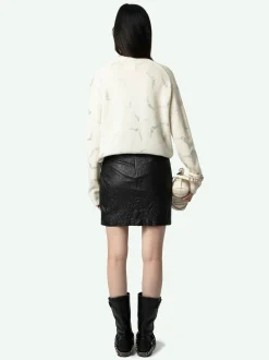Best Sale Zadig & Voltaire Mirka Diamanté Wings Cashmere CardiganNEW Flake