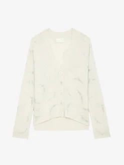 Best Sale Zadig & Voltaire Mirka Diamanté Wings Cashmere CardiganNEW Flake