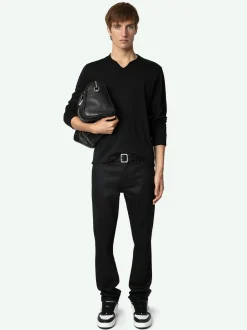 Hot Zadig & Voltaire Monasti Henley T-shirt Black