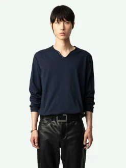 Best Sale Zadig & Voltaire Monastir Henley T-shirtNEW Agathe
