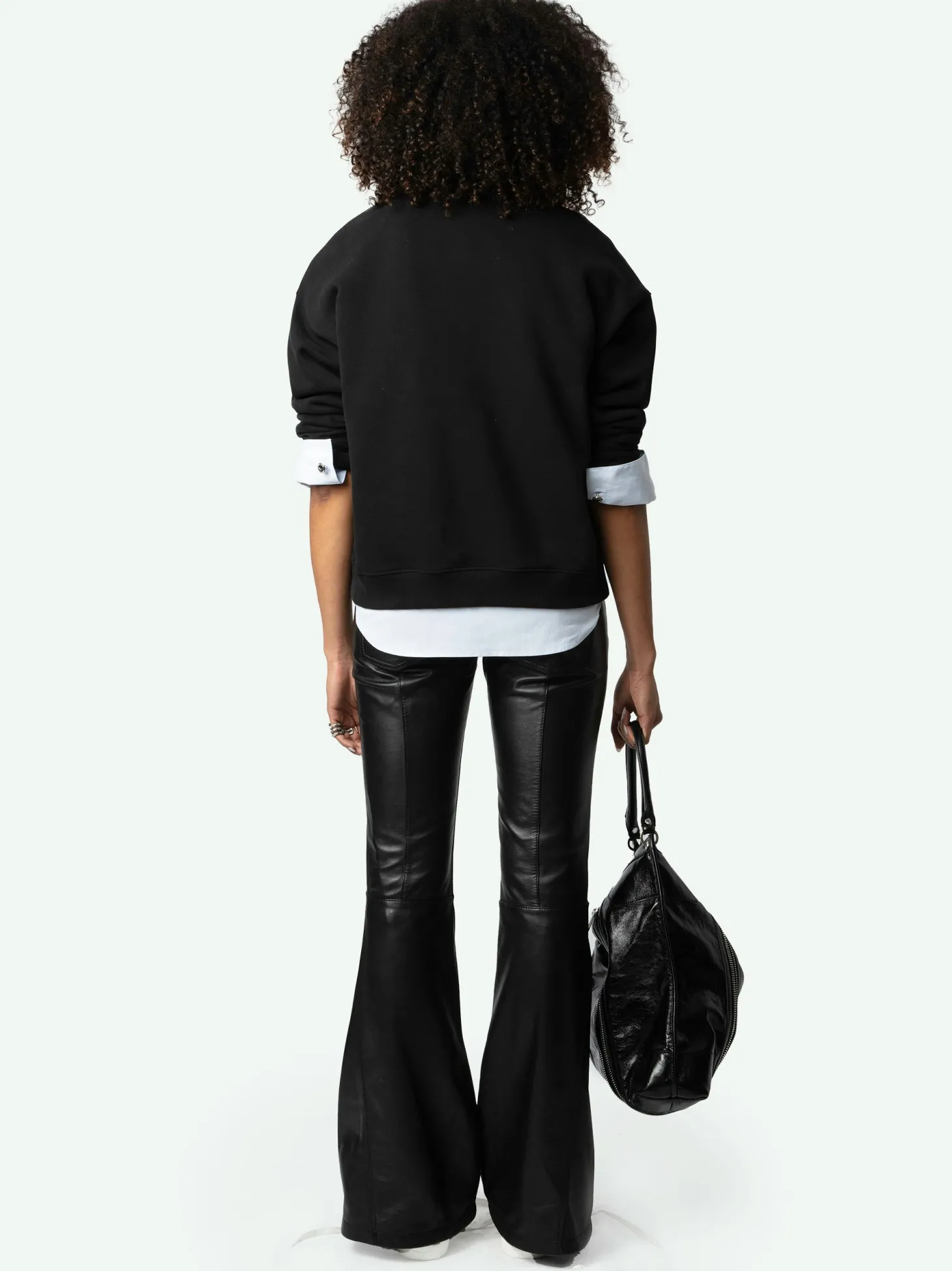 New Zadig & Voltaire Oscar Love Yourself Diamanté Sweatshirt Black