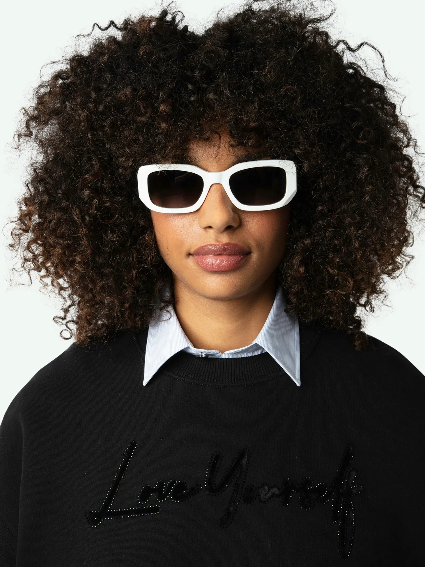 New Zadig & Voltaire Oscar Love Yourself Diamanté Sweatshirt Black