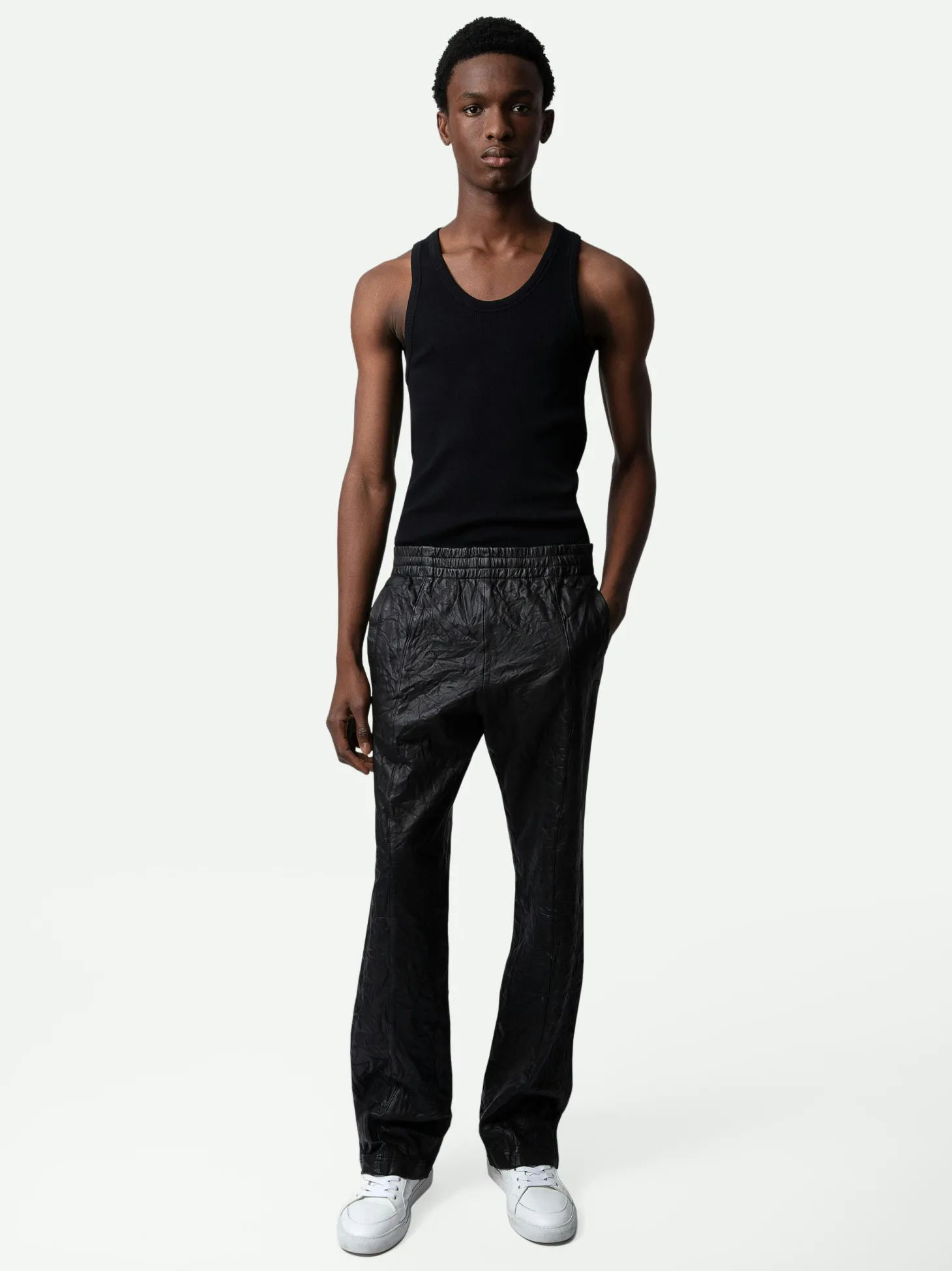 Online Zadig & Voltaire Pacha Crinkled Leather Pants Black