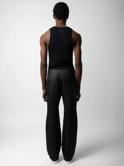 Online Zadig & Voltaire Pacha Crinkled Leather Pants Black