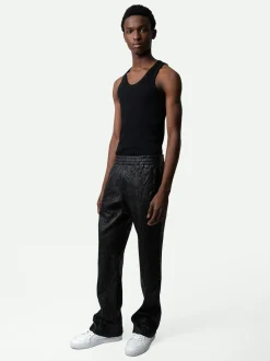 Online Zadig & Voltaire Pacha Crinkled Leather Pants Black