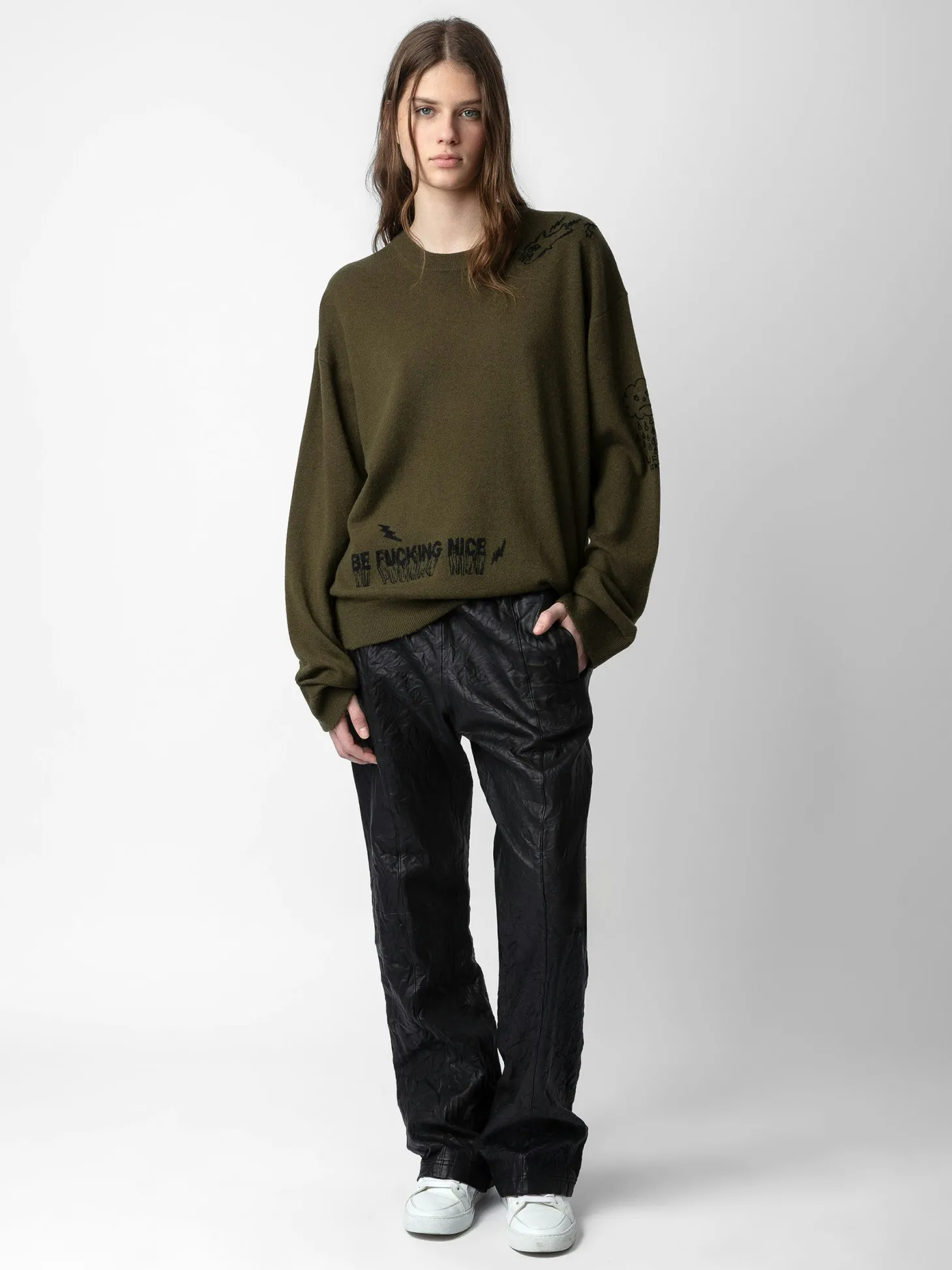 Online Zadig & Voltaire Pacha Crinkled Leather Pants Black