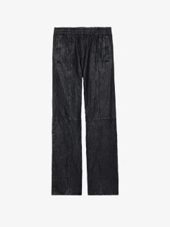 Online Zadig & Voltaire Pacha Crinkled Leather Pants Black