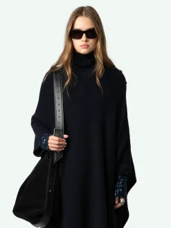 Sale Zadig & Voltaire Palma Cashmere PonchoNEW Encre