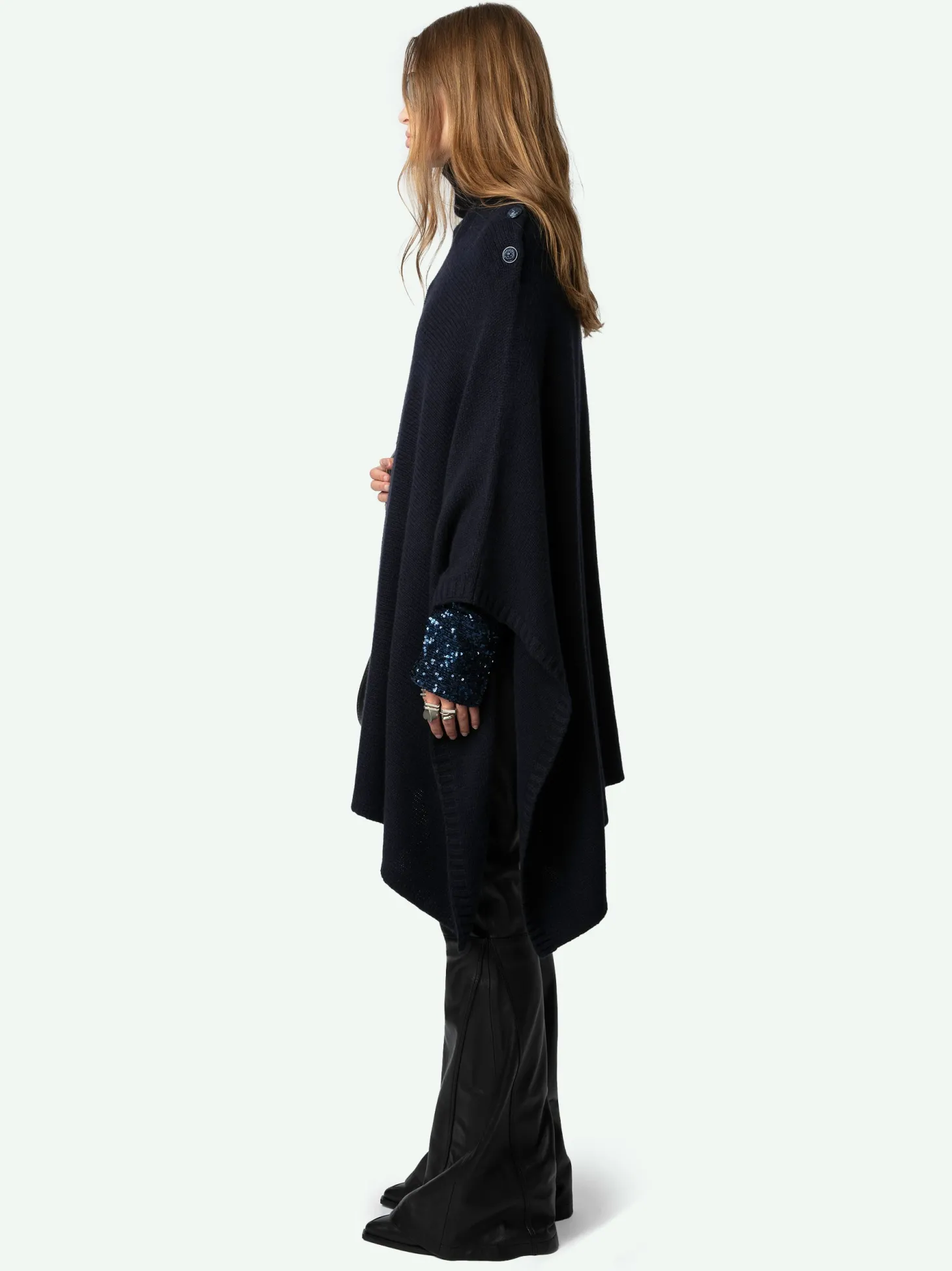 Sale Zadig & Voltaire Palma Cashmere PonchoNEW Encre