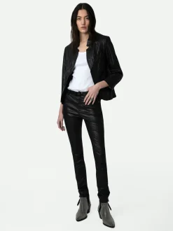 Online Zadig & Voltaire Phlame Crinkled Leather PantsICONIC Black