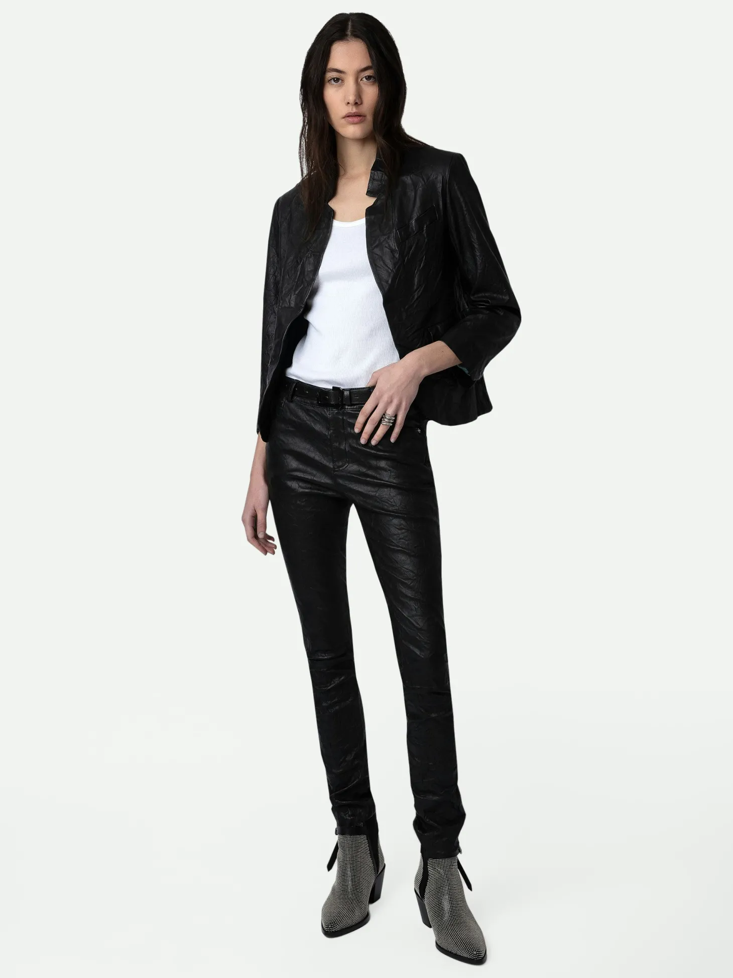 Online Zadig & Voltaire Phlame Crinkled Leather PantsICONIC Black