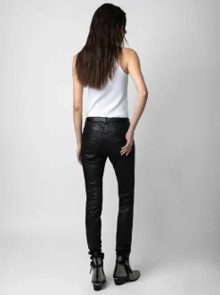 Online Zadig & Voltaire Phlame Crinkled Leather PantsICONIC Black