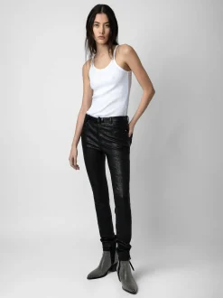 Online Zadig & Voltaire Phlame Crinkled Leather PantsICONIC Black