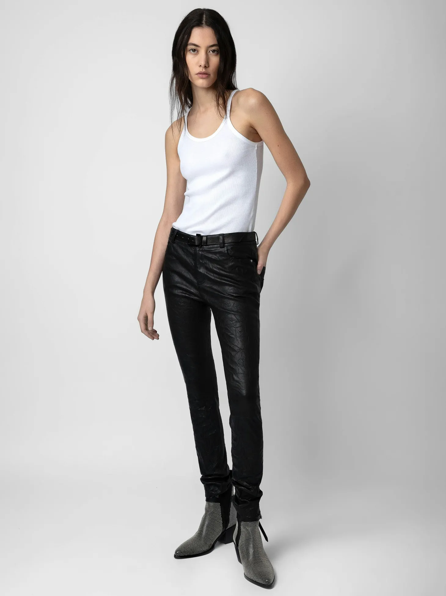 Online Zadig & Voltaire Phlame Crinkled Leather PantsICONIC Black