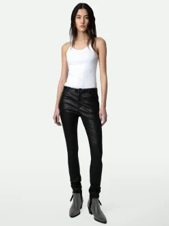 Online Zadig & Voltaire Phlame Crinkled Leather PantsICONIC Black