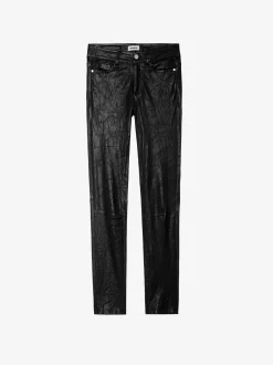 Online Zadig & Voltaire Phlame Crinkled Leather PantsICONIC Black