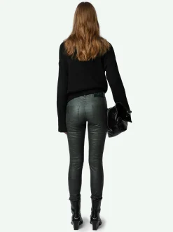 Shop Zadig & Voltaire Phlame Crinkled Leather Pants Peaks