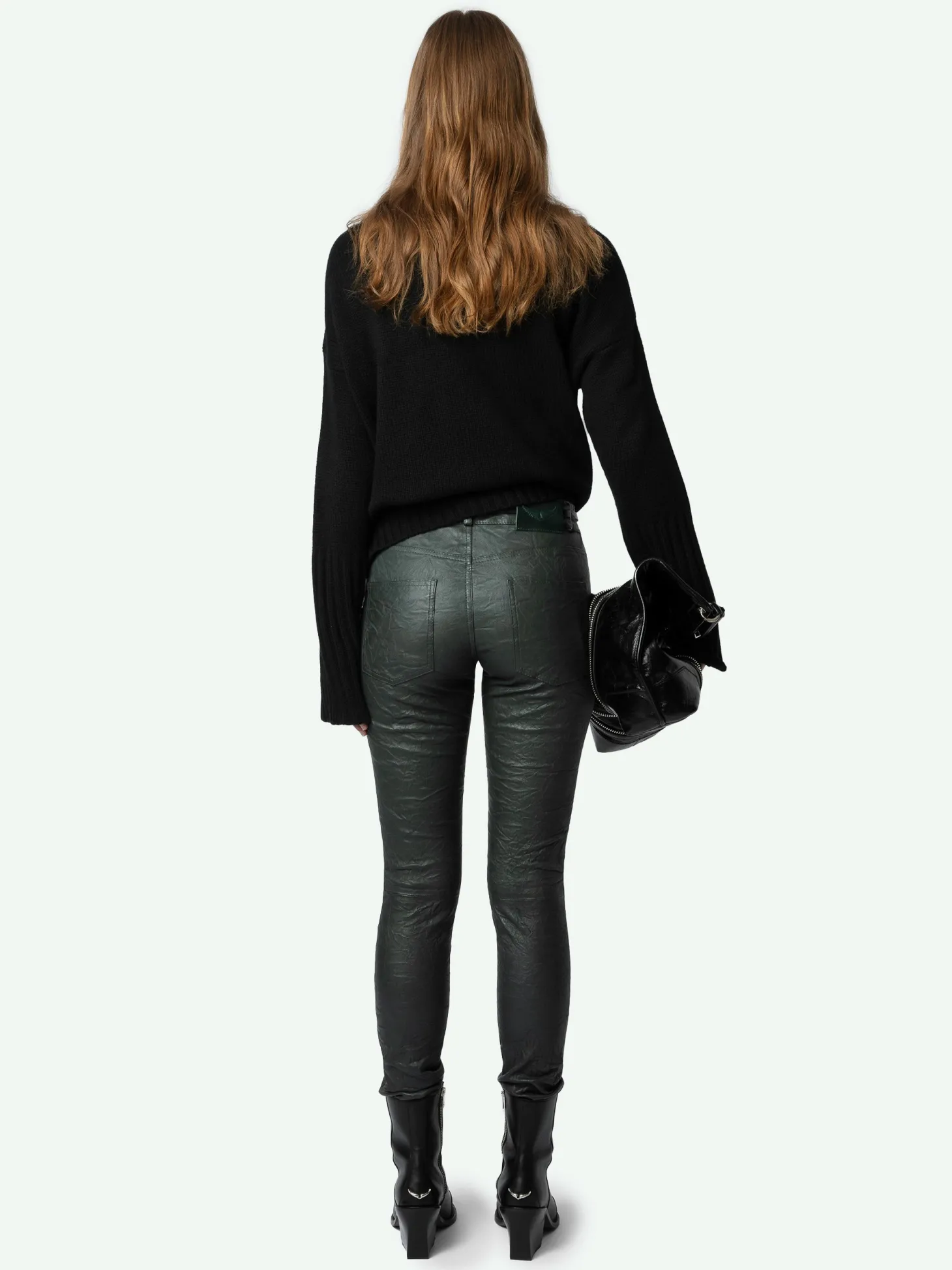 Shop Zadig & Voltaire Phlame Crinkled Leather Pants Peaks