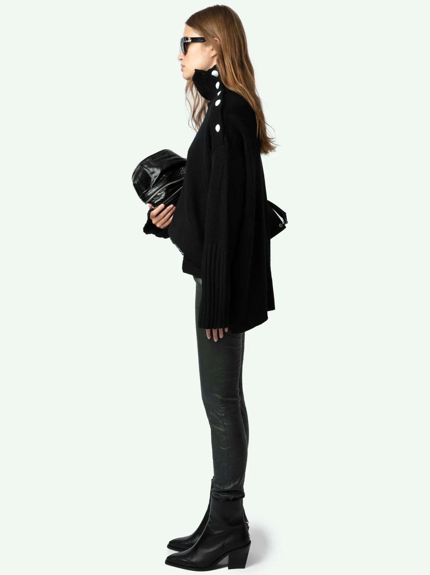 Shop Zadig & Voltaire Phlame Crinkled Leather Pants Peaks