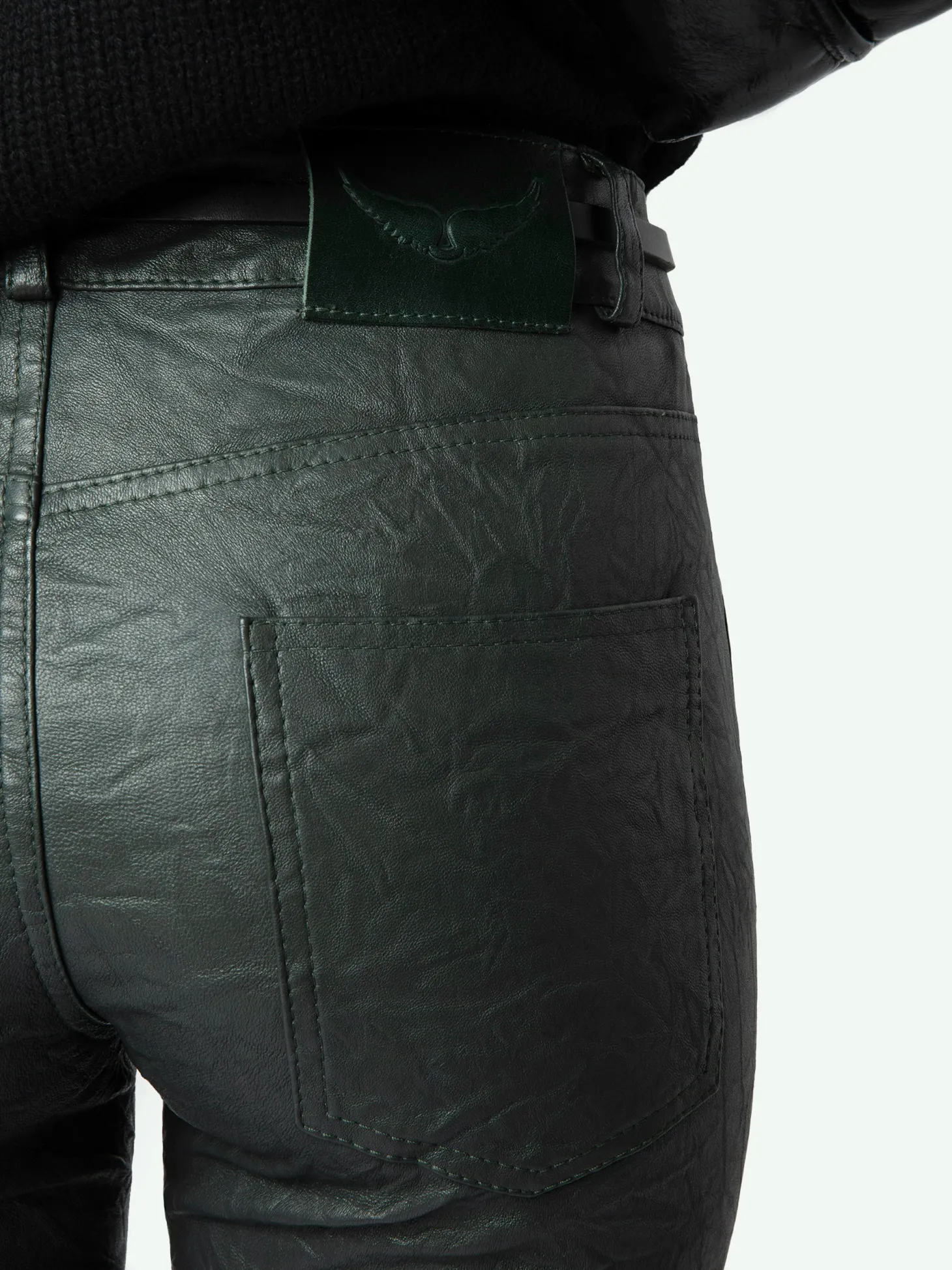 Shop Zadig & Voltaire Phlame Crinkled Leather Pants Peaks