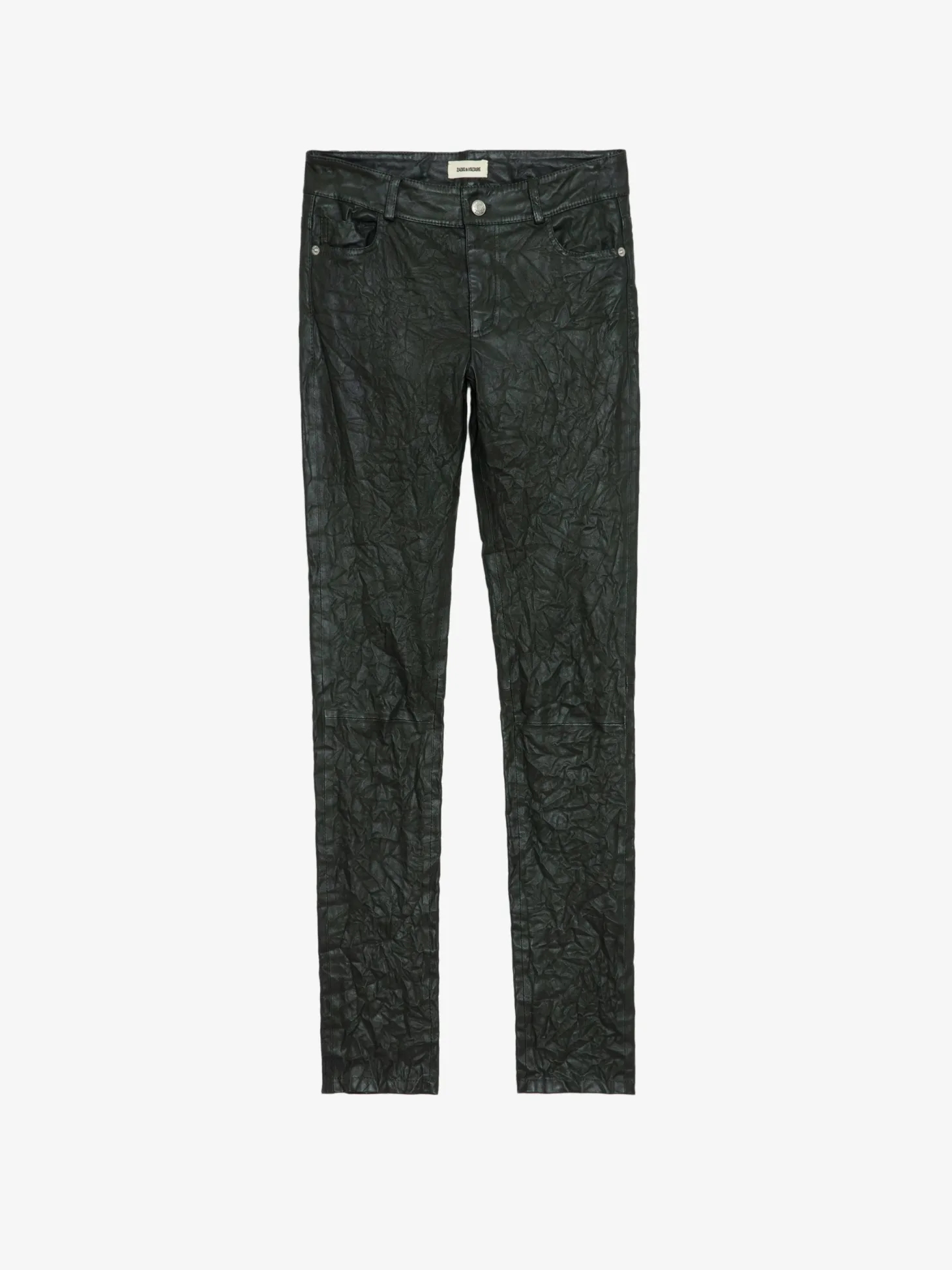 Shop Zadig & Voltaire Phlame Crinkled Leather Pants Peaks