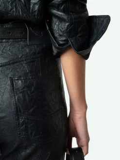Fashion Zadig & Voltaire Poete Leather PantsNEW Encre