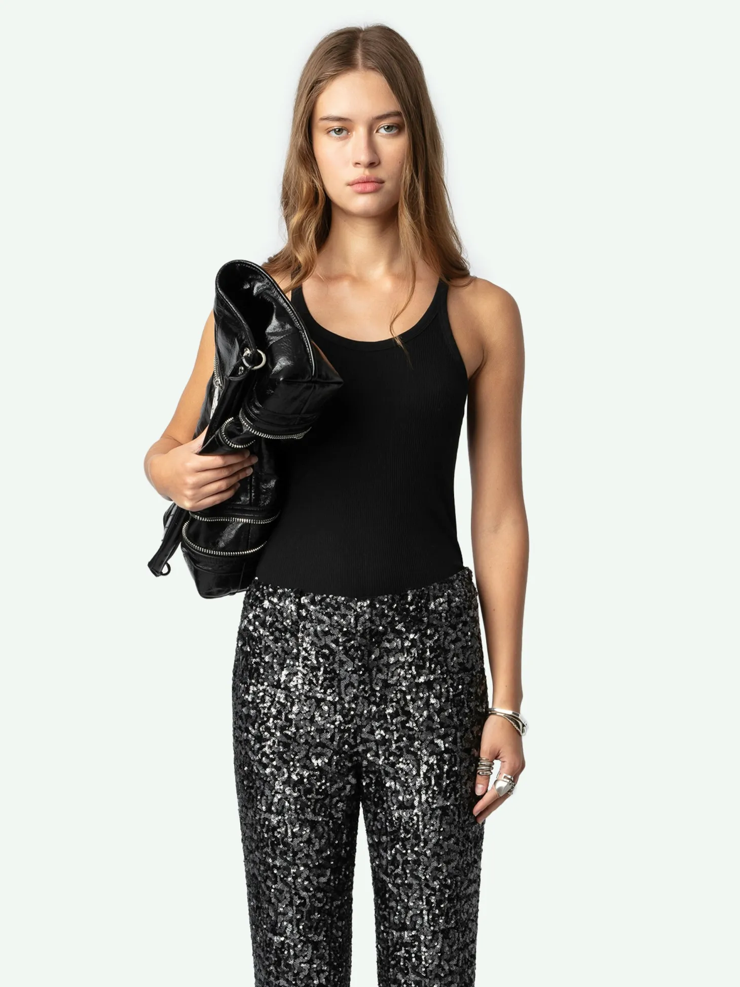 Cheap Zadig & Voltaire Prevy Sequin PantsNEW Black