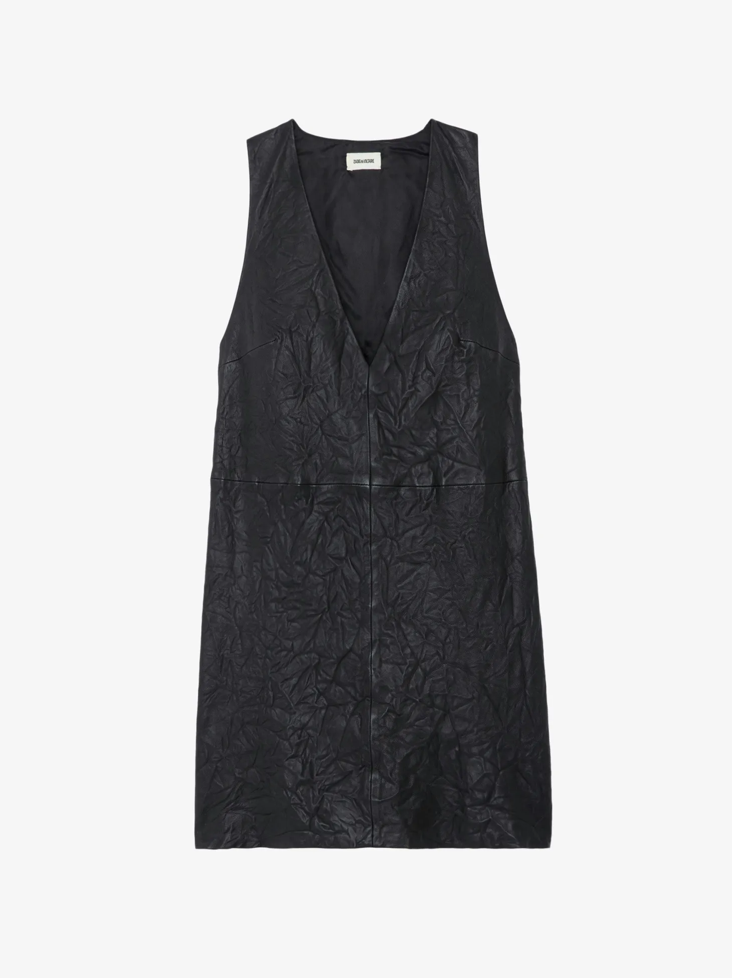 Sale Zadig & Voltaire Rasha Crinkled Leather Dress Black
