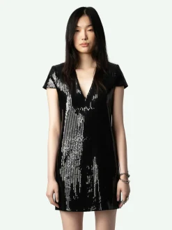 New Zadig & Voltaire Rashu Sequin DressNEW Black