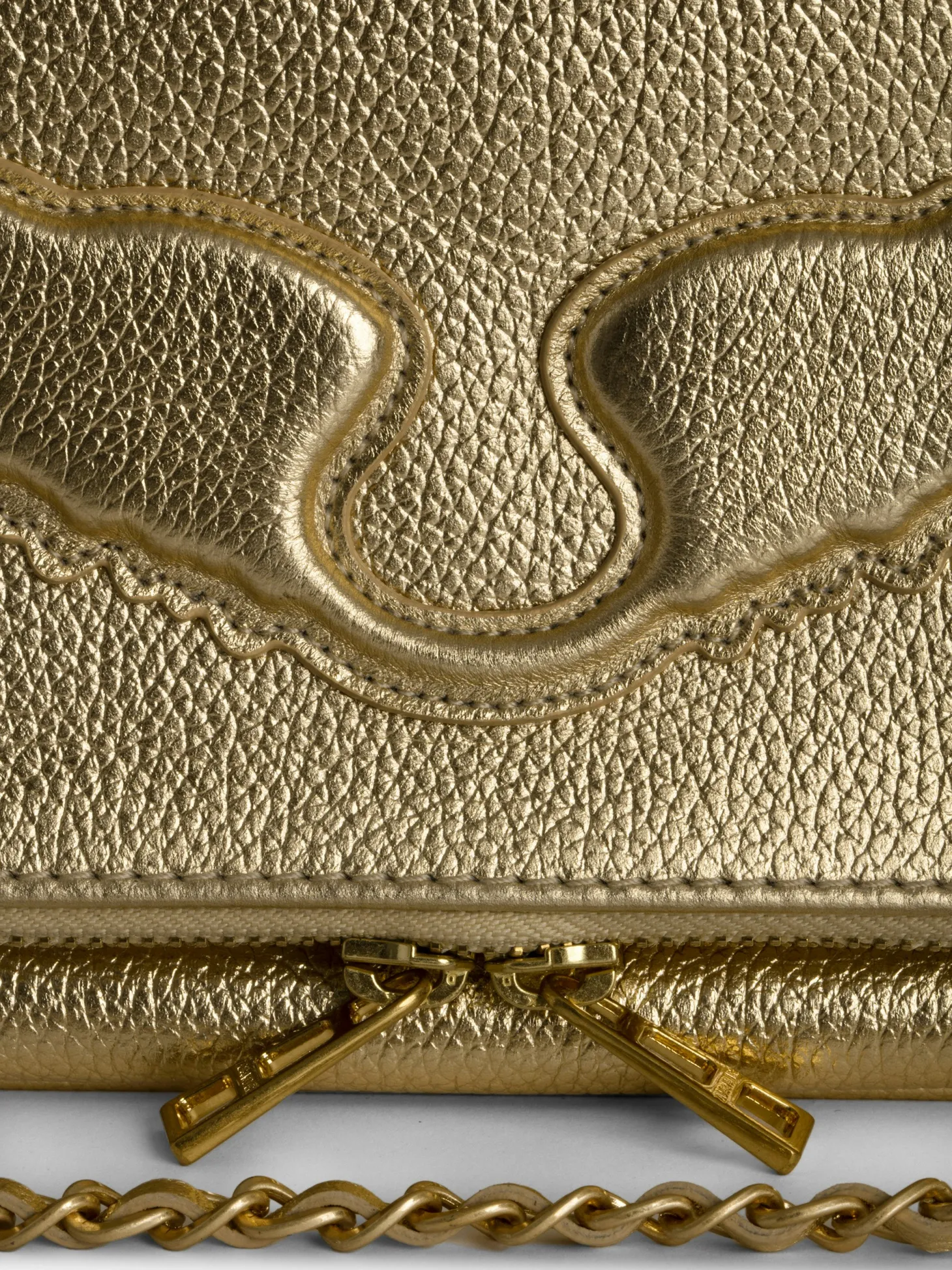Sale Zadig & Voltaire Rock Clutch Gold