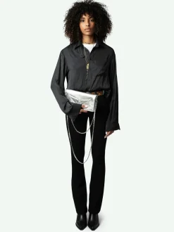 Hot Zadig & Voltaire Rock ClutchNEW Silver