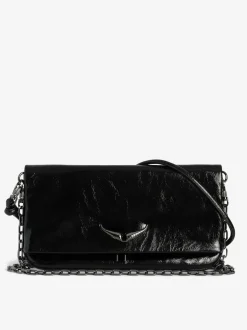 Hot Zadig & Voltaire Rock Eternal ClutchNEW Black