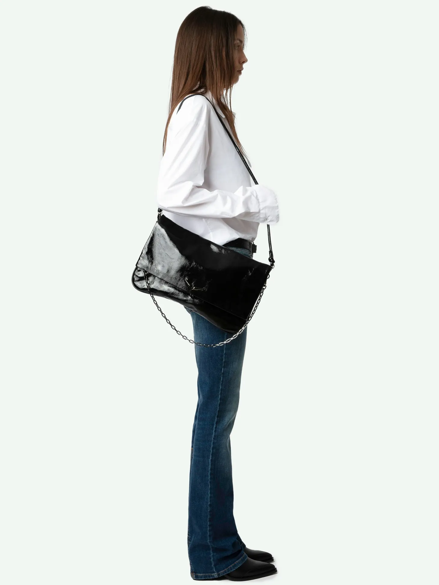 Cheap Zadig & Voltaire Rock Eternal XL ClutchNEW Black