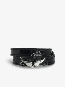 Store Zadig & Voltaire Rock Leather BraceletNEW Black