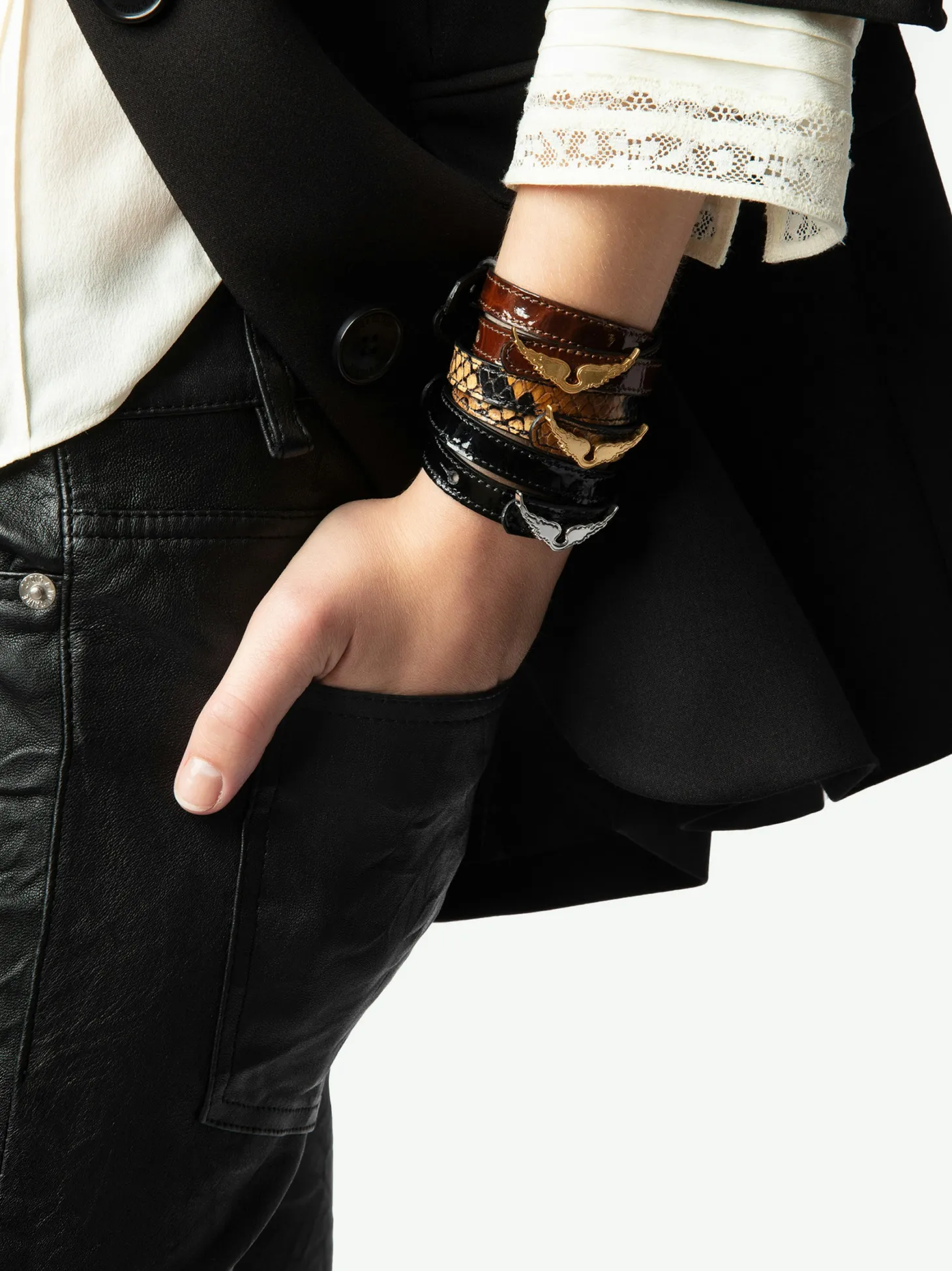 Clearance Zadig & Voltaire Rock Leather BraceletNEW Bonny