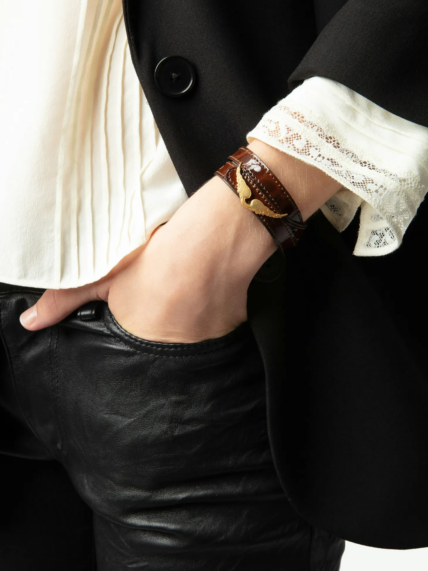 Clearance Zadig & Voltaire Rock Leather BraceletNEW Bonny