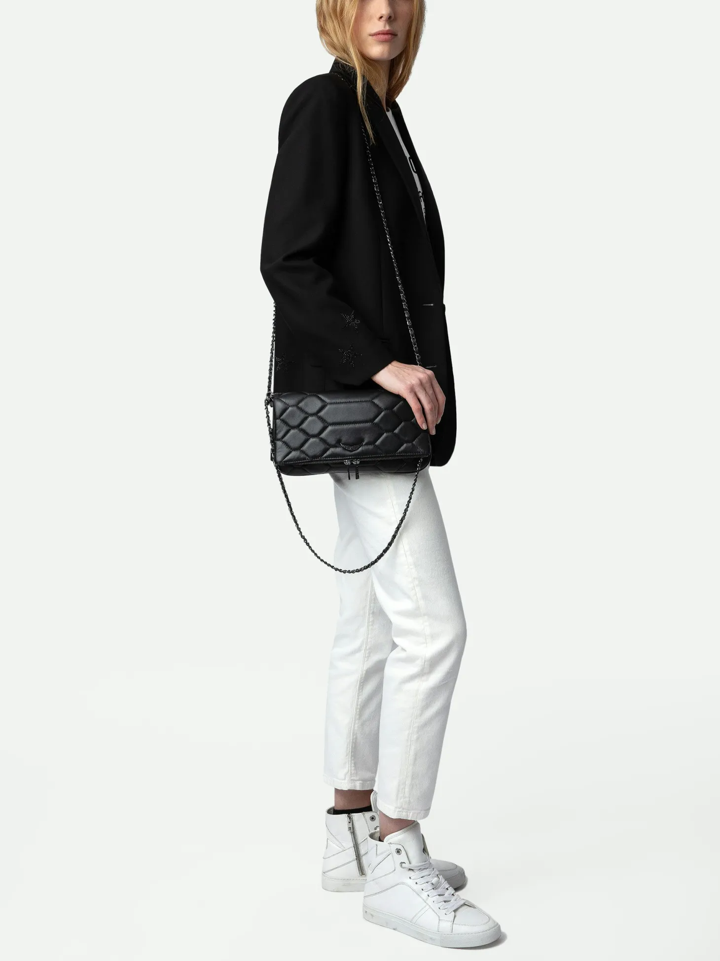 Clearance Zadig & Voltaire Rock Mat XL Scale ClutchICONIC Black