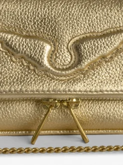 New Zadig & Voltaire Rock Nano Clutch Gold