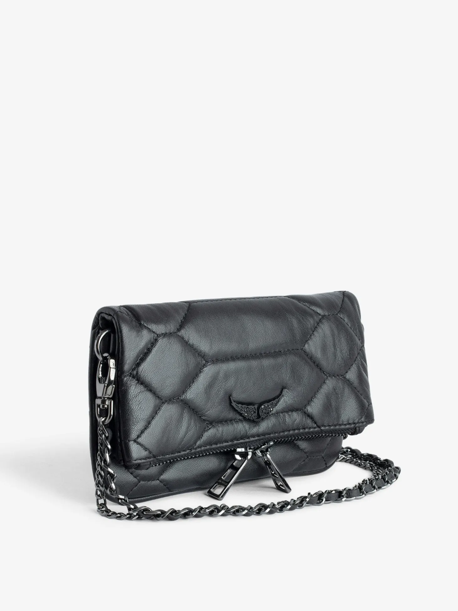 Discount Zadig & Voltaire Rock Nano Quilted Leather ClutchICONIC Black