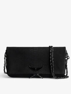 Discount Zadig & Voltaire Rock Soft Savage ClutchICONIC Black