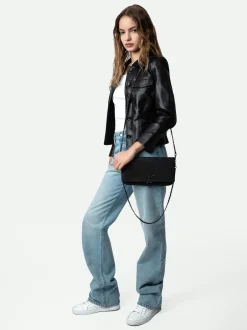 Discount Zadig & Voltaire Rock Soft Savage ClutchICONIC Black