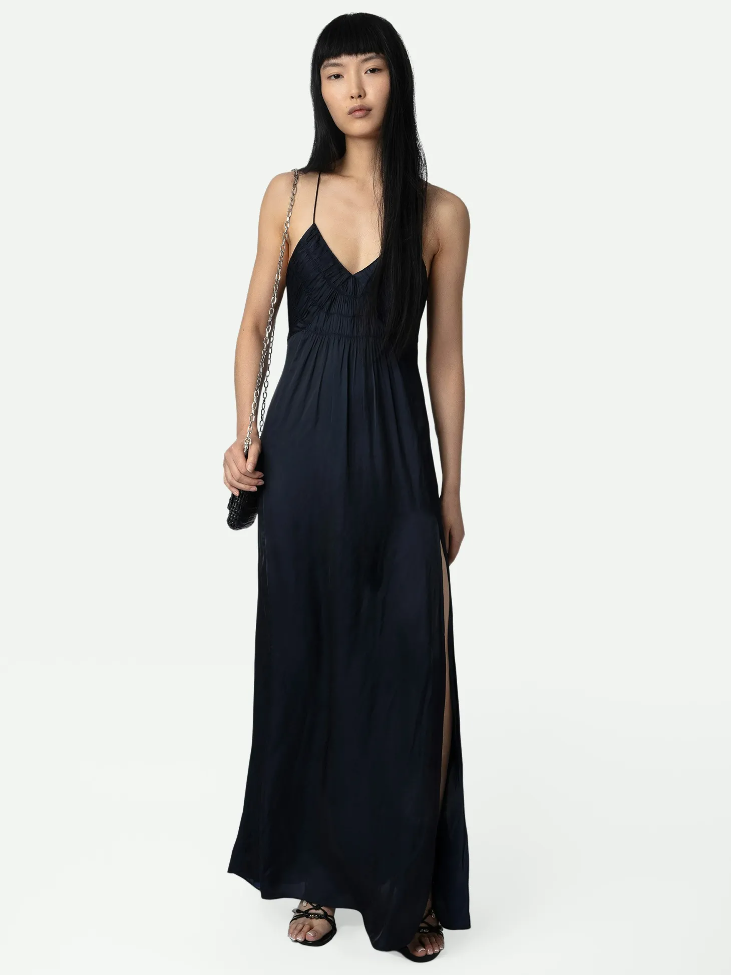Flash Sale Zadig & Voltaire Satin Rayon Dress Encre