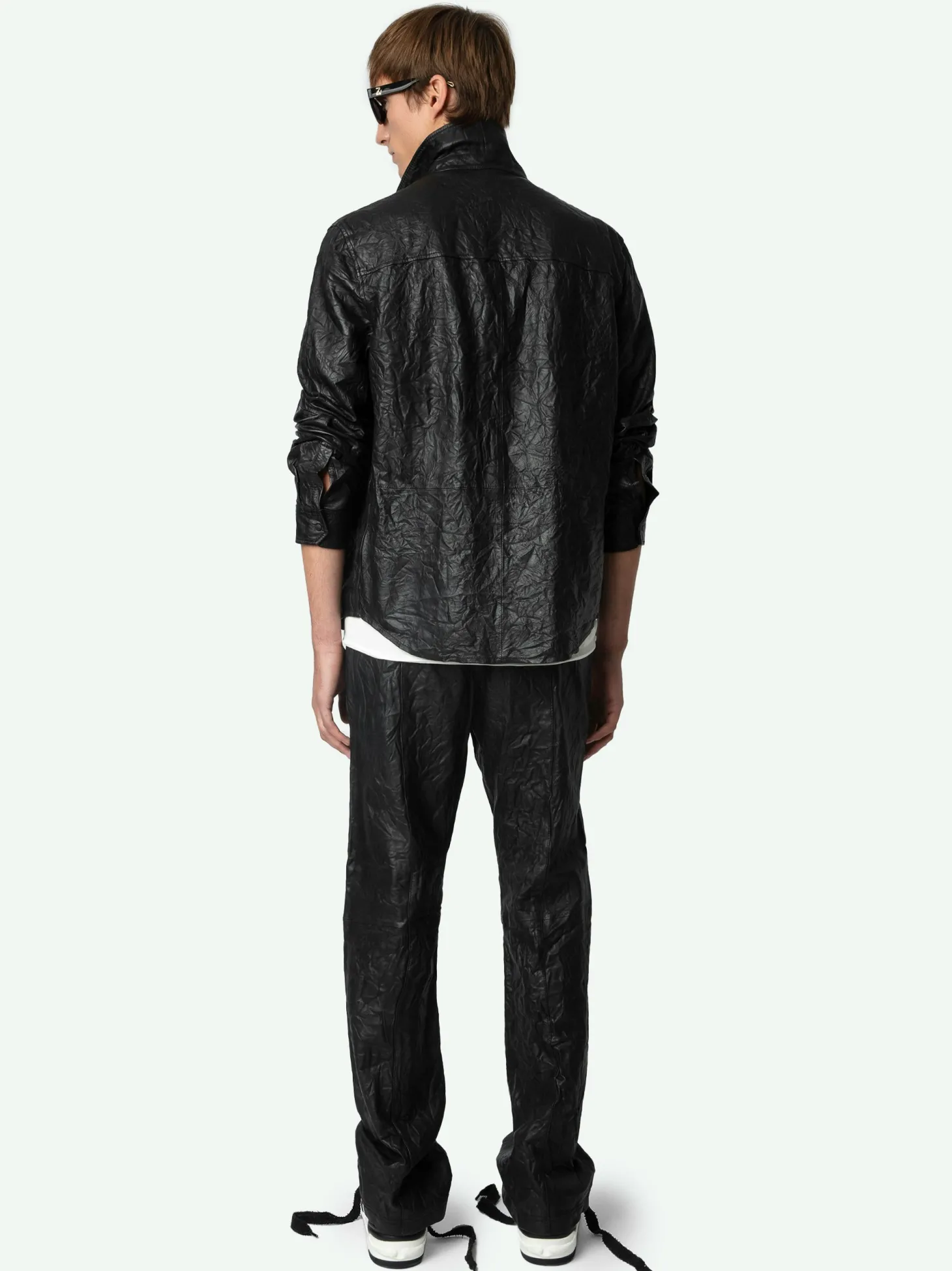 Best Sale Zadig & Voltaire Serge Leather Shirt Black