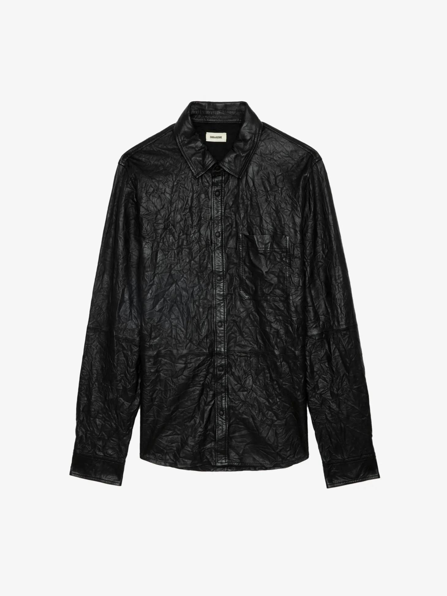 Best Sale Zadig & Voltaire Serge Leather Shirt Black