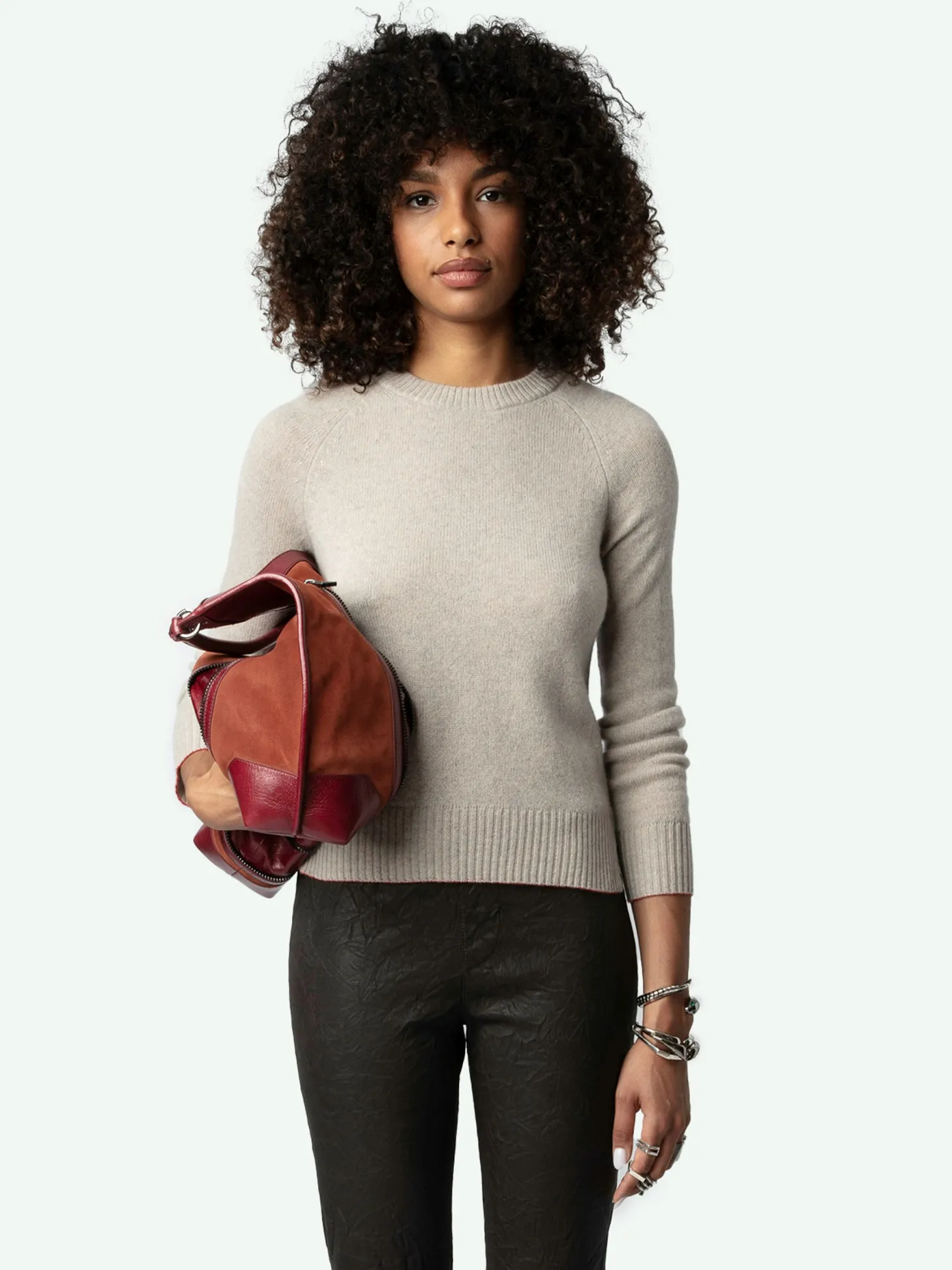 New Zadig & Voltaire Sourcy Cashmere Sweater Latte
